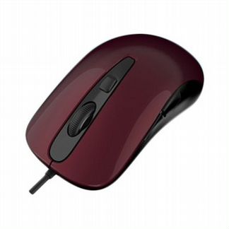 Мышка проводная темно/красная USB