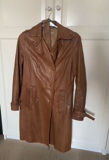 Плащ пальто натуральная кожа Италия размер S