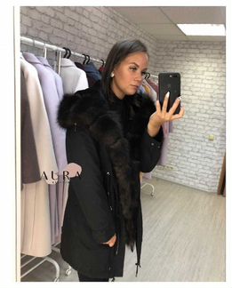 Парка с натуральным мехом
