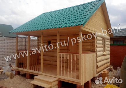 Сруб бани 5х3+2 веранда