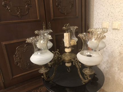 Старинная люстра винтаж с мрамором