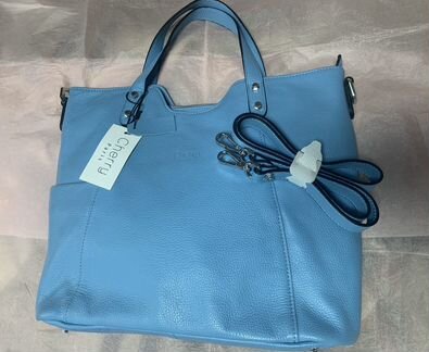 Новая кожаная голубая сумка Cherry Paris оригинал