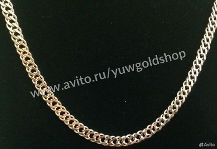 Новая мужская дутая золотая цепь 21 гр, 60 см