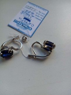 Серьги из серебра 925 пробы с шпинелью 2420