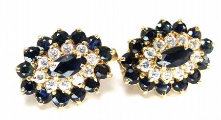 Серьги золотые 585 пробы с цирконами