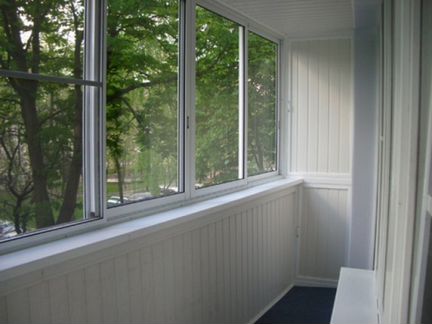 Окна алюминиевые, раздвижные для балкона 3500х1500