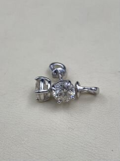 Серьги золотые пусеты с бриллиантами 1.45 карата