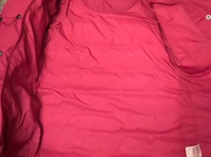 Пуховое пальто 122-128 с полукомбинезоном