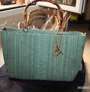 Trussardi сумка ручки бамбук