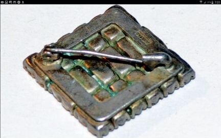 Брошь чешские бриллианты ромб СССР антик 1960х