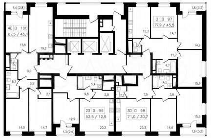 3-к квартира, 78.3 м², 13/14 эт.