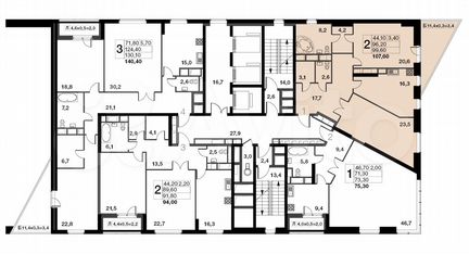 2-к квартира, 99.6 м², 28/28 эт.