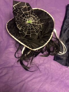 Шляпа карнавальная ведьминский колпак с искуственн