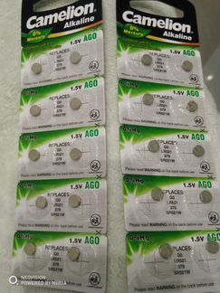 10 батареек Camelion LR521