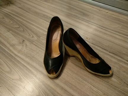 Туфли, босоножки чёрные, натуральная кожа