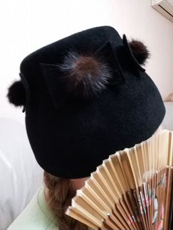 Шапочка фетровая с норкой, 56 размер