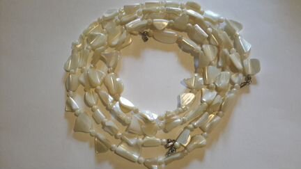 Бусы перламутр натуральный винтаж,длинные,новые