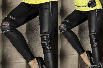 Леггинсы клубные с молниями (новые)