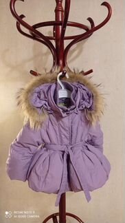 Курточка пуховик нарядная для девочки р. 86-92