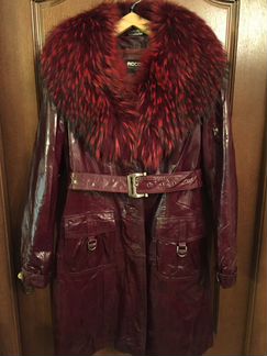 Новое кожаное пальто натуральный мех внутри