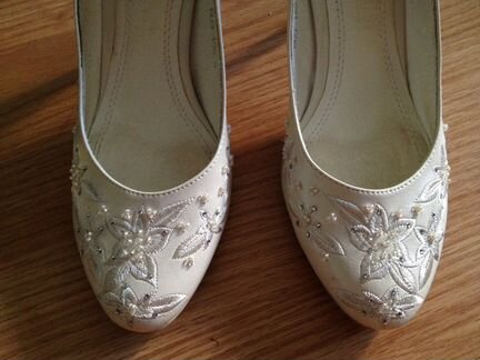 Свадебные туфли, цвет шампань (айвори)