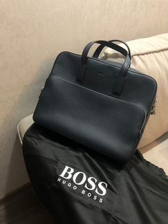 Кожаная сумка для ноутбука Hugo Boss