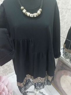 Красивая туника Италия с кружевом и пайетками 48-5