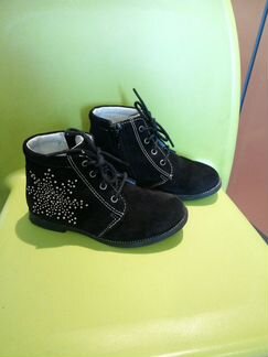 Демисезонные ботиночки натуральная замша/кожа р.27