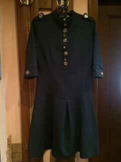 Платье темно-синее с золотыми пугов. Cinema Donna