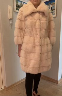 Шуба норковая пудра