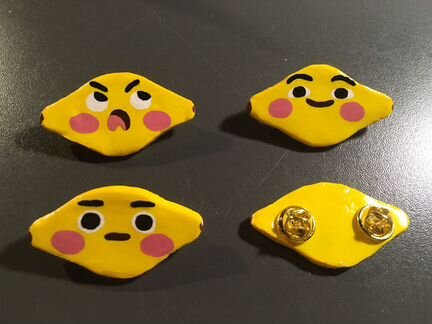 Пины, брошки лимоны ручной работы