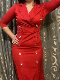 Женское красное платье, 44 размер