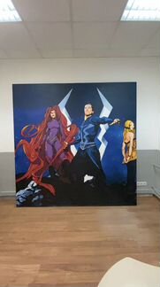 Панно. Медуза и чёрный гром. Огромное безрамочно