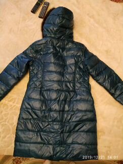 Пуховик цвета морской волны, 44-46