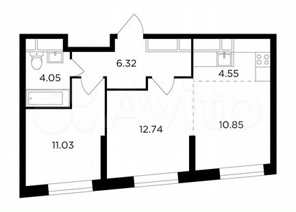 3-к квартира, 49.5 м², 19/30 эт.