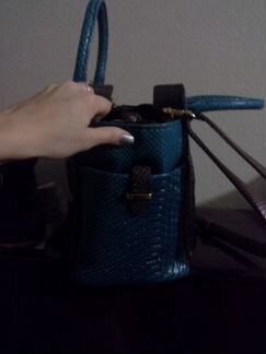 Сумка бирюзово коричневого цвета